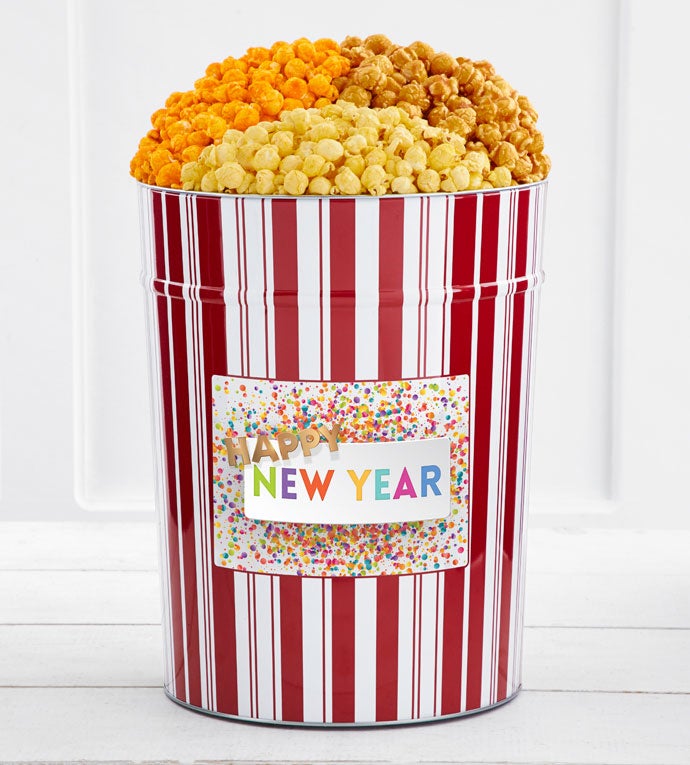 Tins With Pop® Happy New Year Party Confetti 4 Gallon Tin